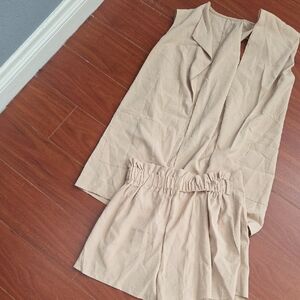 Beige Sleeveless Romper